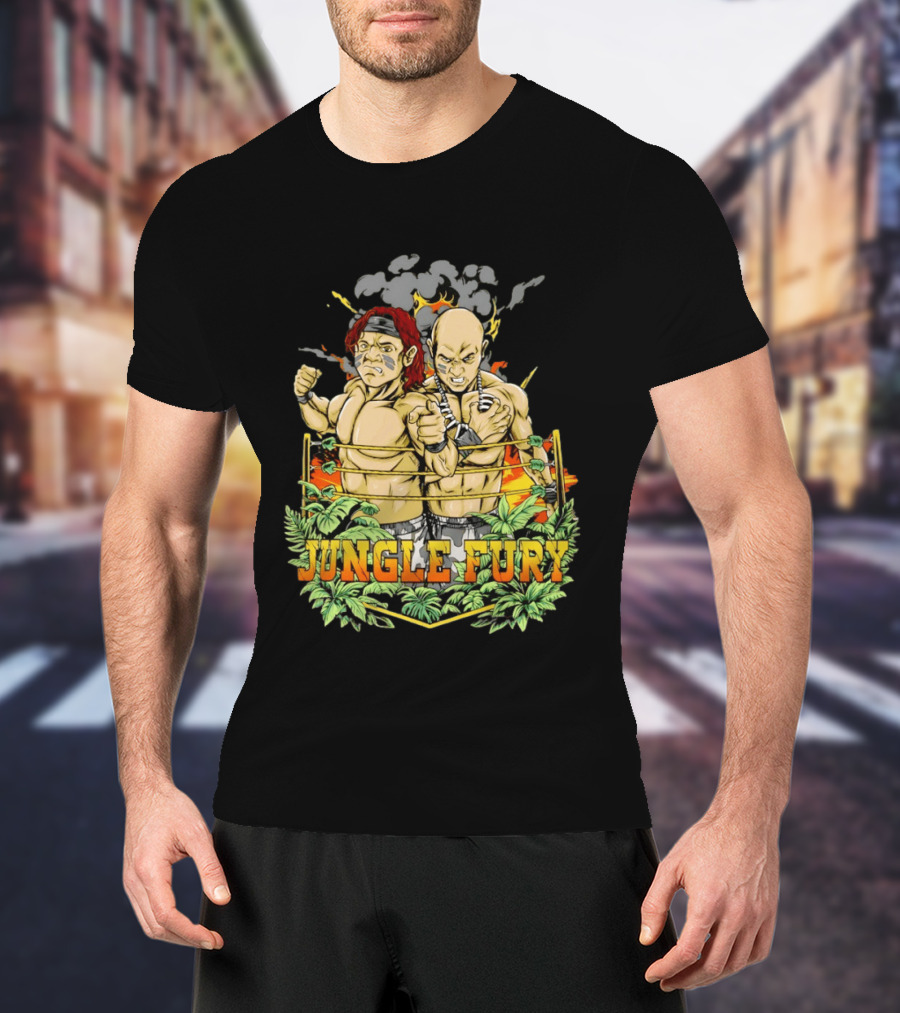 Jungle Fury Wrestling Duo Tag Team Explosive Showdown T-Shirt
