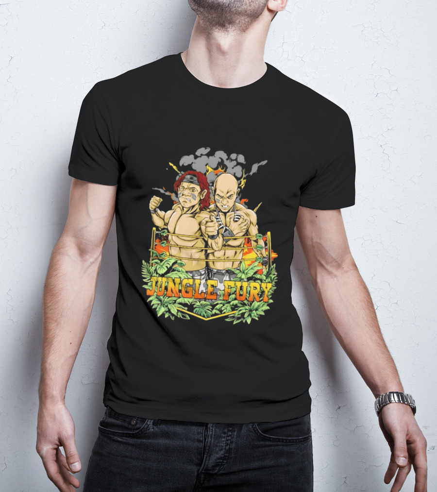 Jungle Fury Wrestling Duo Tag Team Explosive Showdown T-Shirt