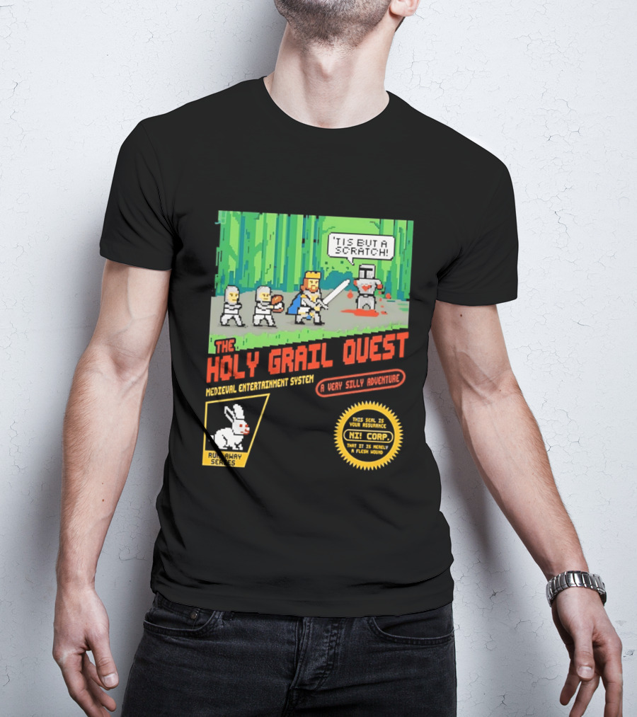 The Holy Grail Quest Medieval Entertainment System A Very Silly Adventure High Score T-Shirt