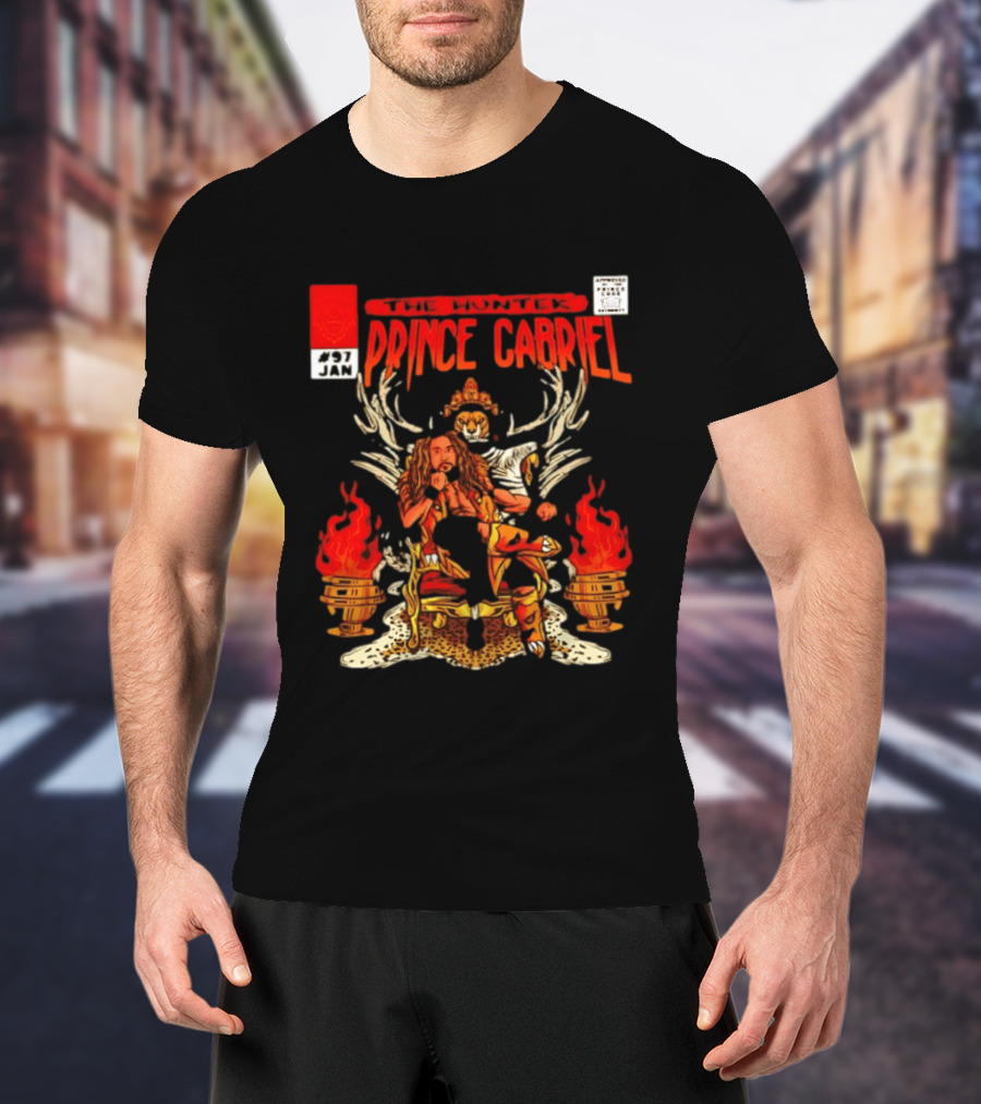The Hunter Prince Gabriel 97 Jan Comic Book Cover Deer Antlers Flaming Torches T-Shirt
