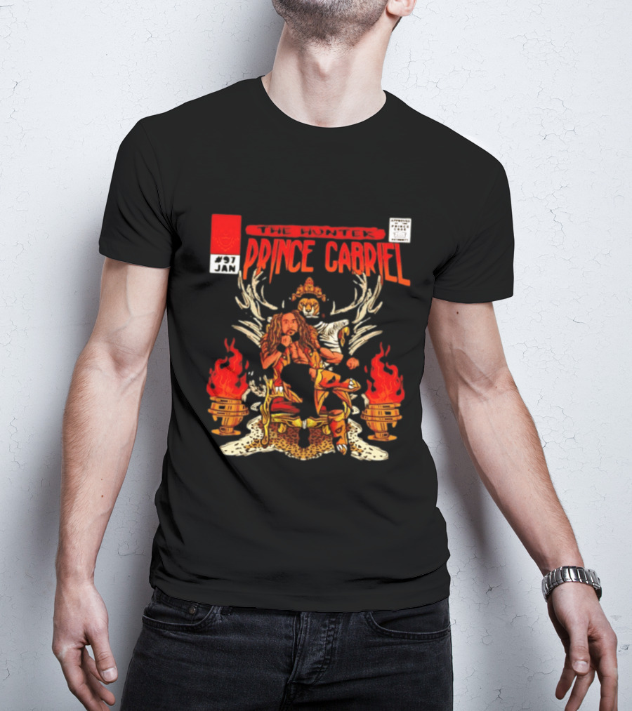 The Hunter Prince Gabriel 97 Jan Comic Book Cover Deer Antlers Flaming Torches T-Shirt