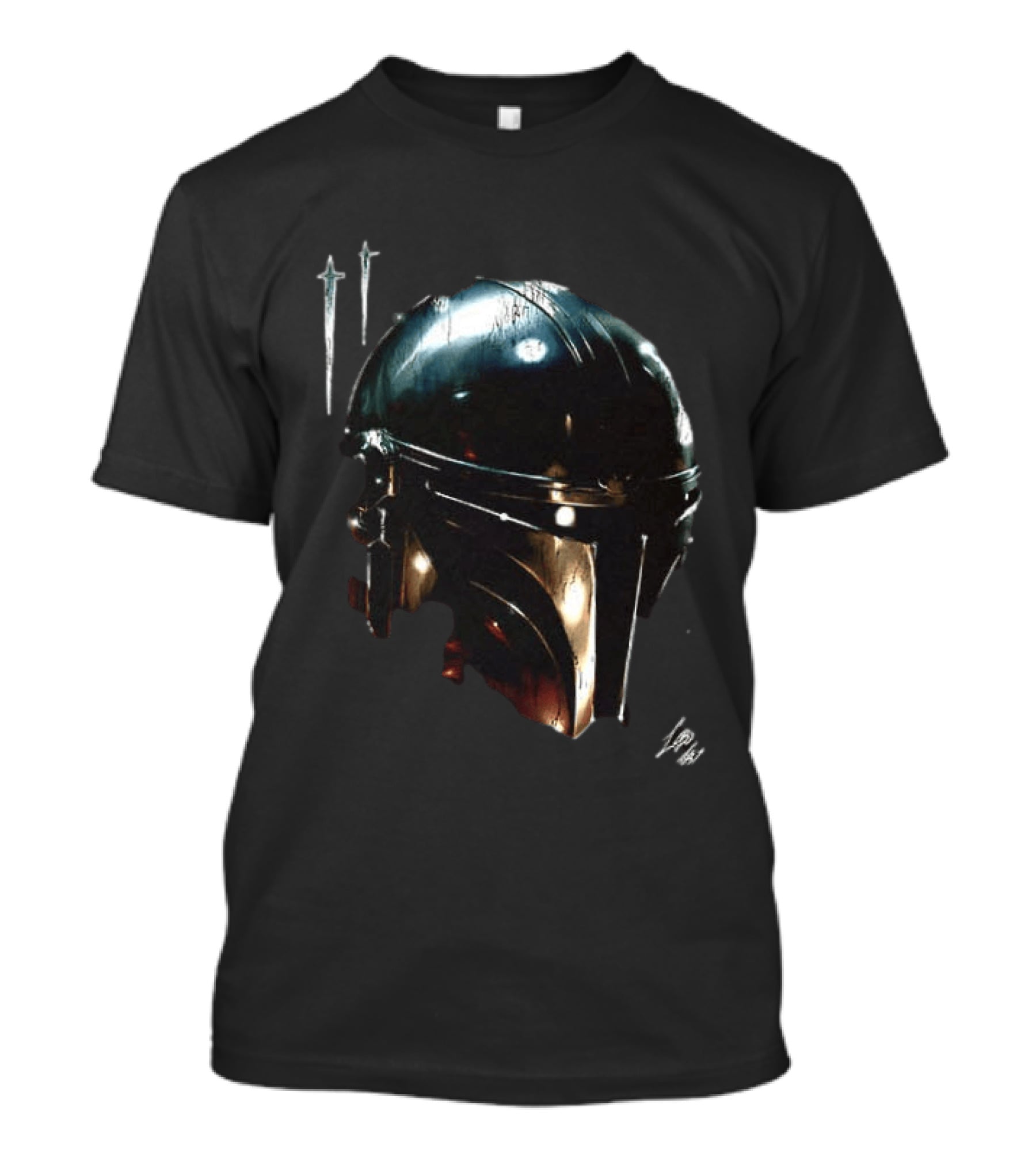The Mandalorian Star Wars Helmet Iconic Two Sided Print T-Shirt