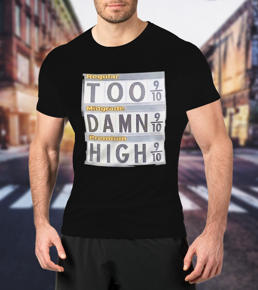 Regular Midgrade Premium Too Damn High Gas Price Meme T-Shirt