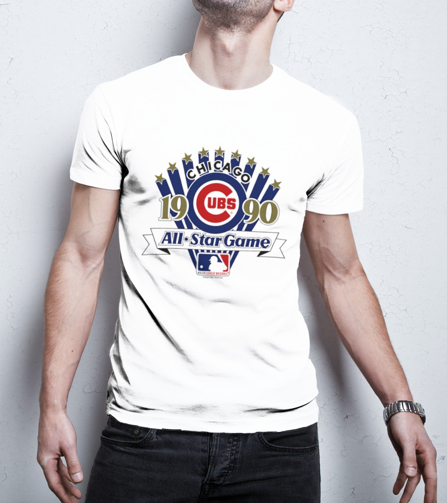 Chicago Cubs 1990 MLB All Star Game Logo Stars Blue Red T-Shirt
