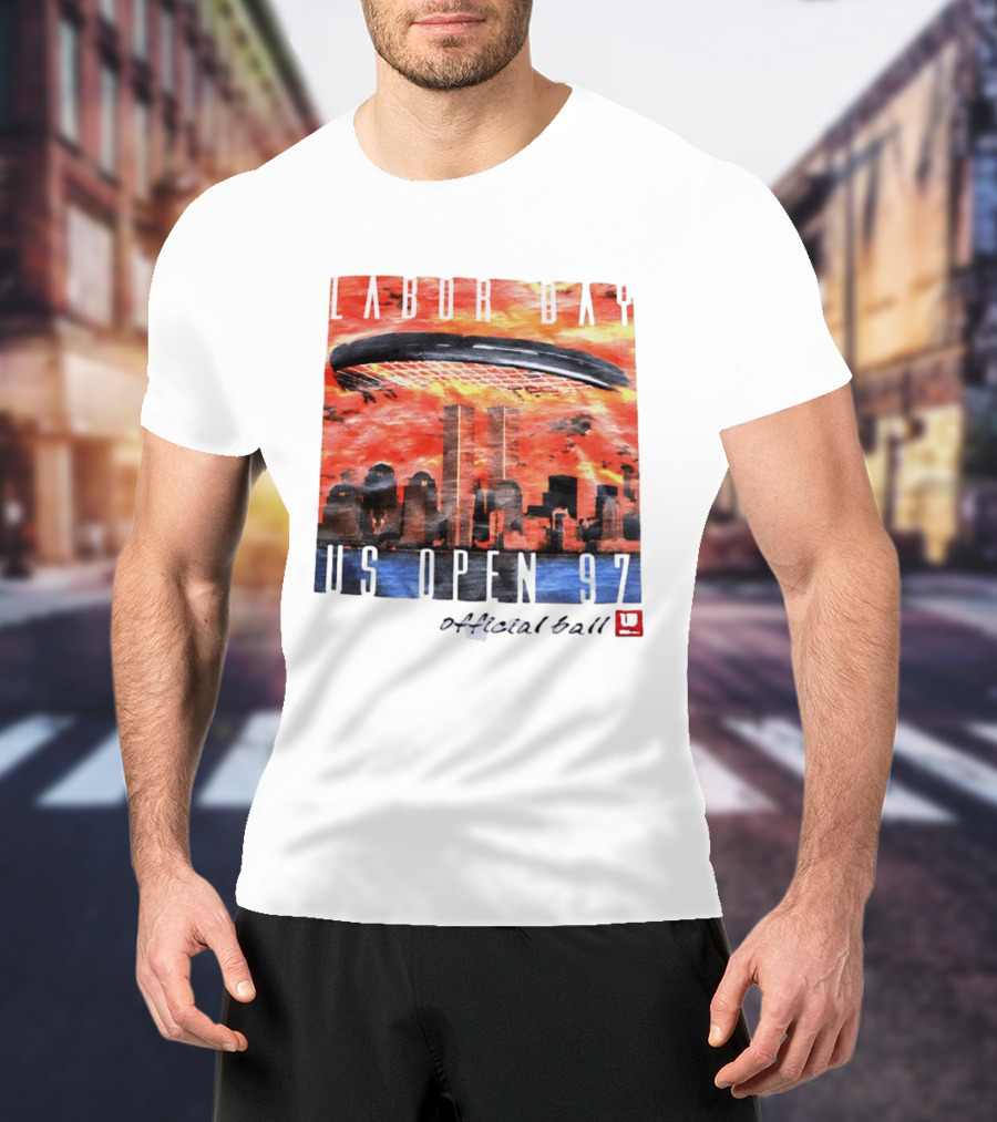 Labor Day US Open 97 Wilson Official Ball Twin Towers Skyline T-Shirt