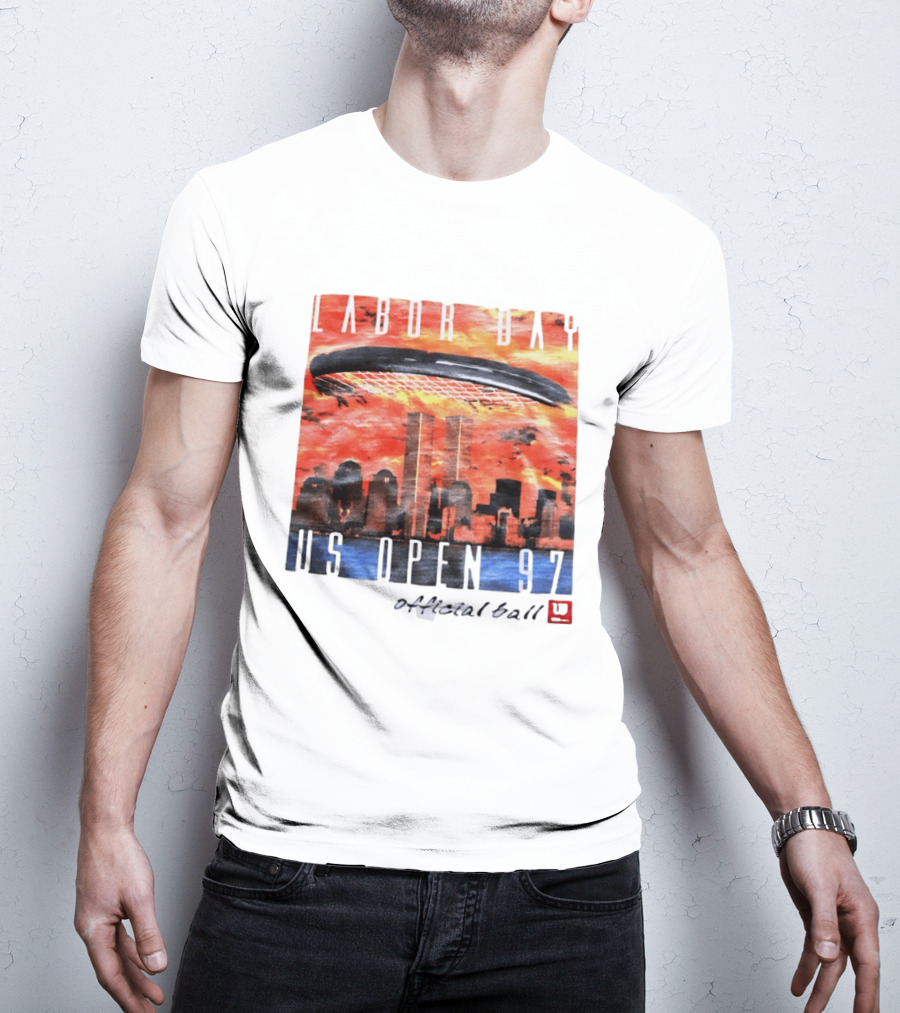 Labor Day US Open 97 Wilson Official Ball Twin Towers Skyline T-Shirt