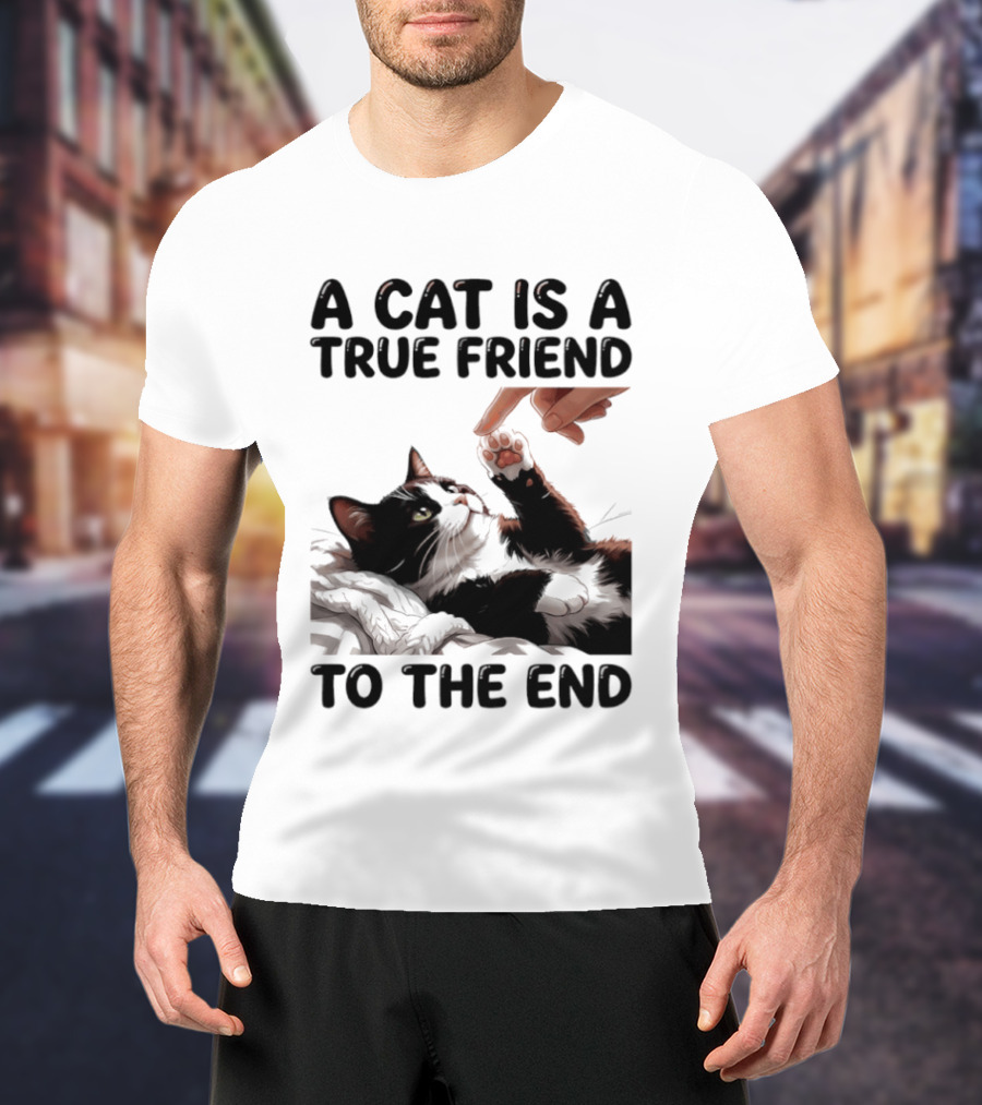 A Cat Is A True Friend To The End Pet Owner's Feline Loyalty And Companionship T-Shirt