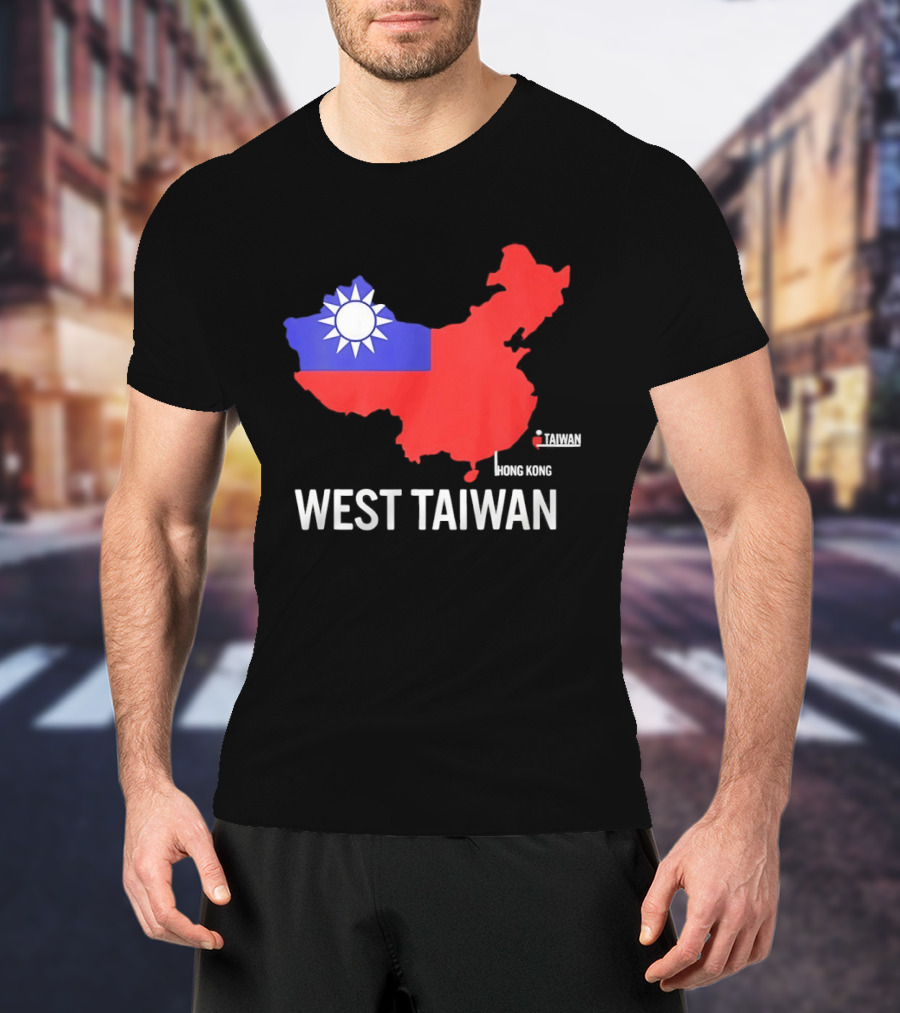 West Taiwan Map Political Geopolitical With Flag T-Shirt