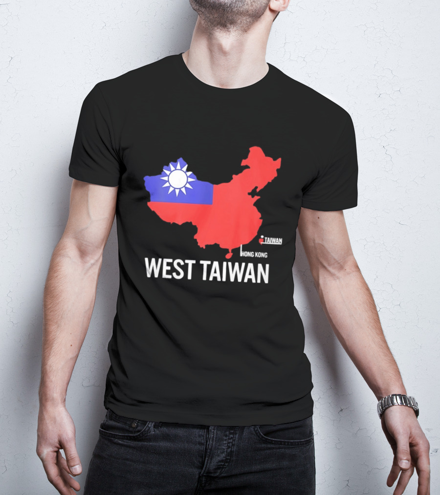 West Taiwan Map Political Geopolitical With Flag T-Shirt