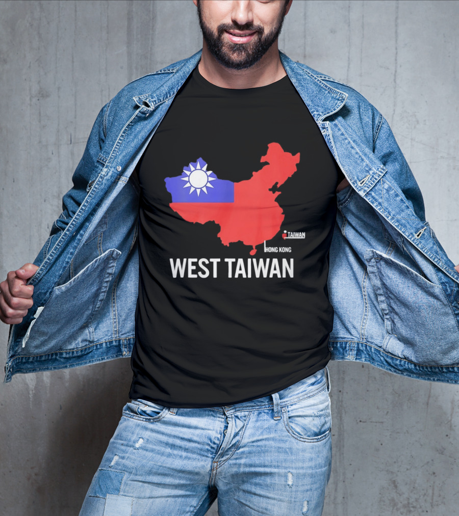 West Taiwan Map Political Geopolitical With Flag T-Shirt
