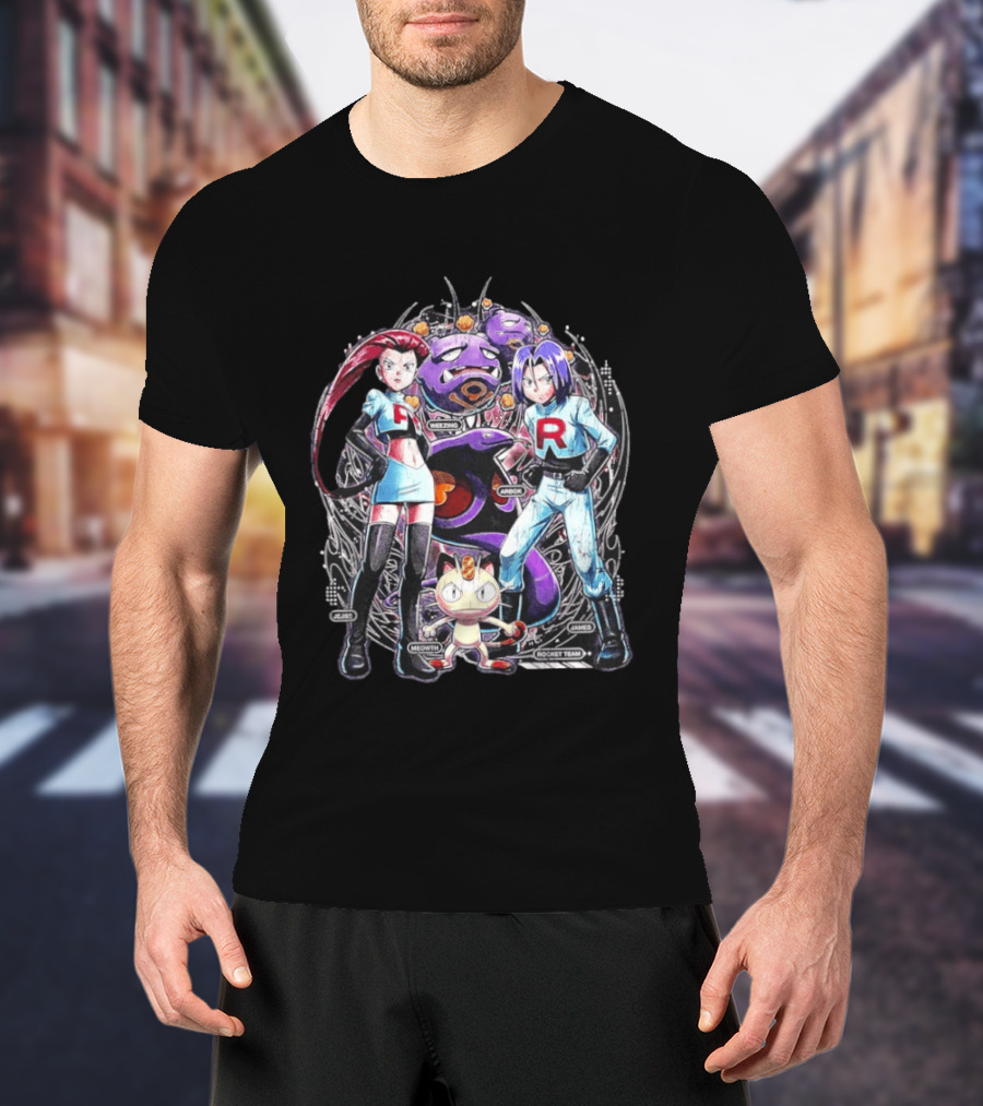 Team Rocket Jessie James Meowth Arbok Weezing Rocket Team T-Shirt