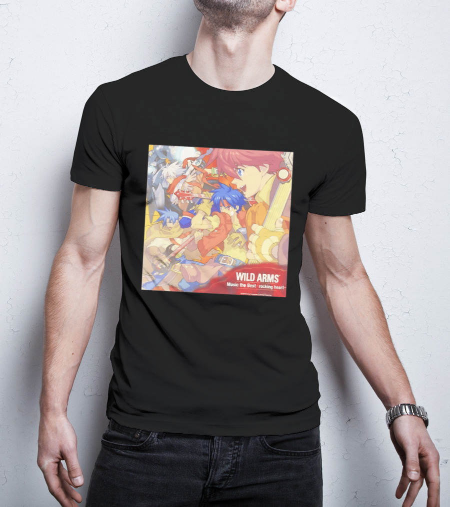 Wild Arms Music The Best Rocking Heart 2006 Anime Characters Playing Guitar T-Shirt