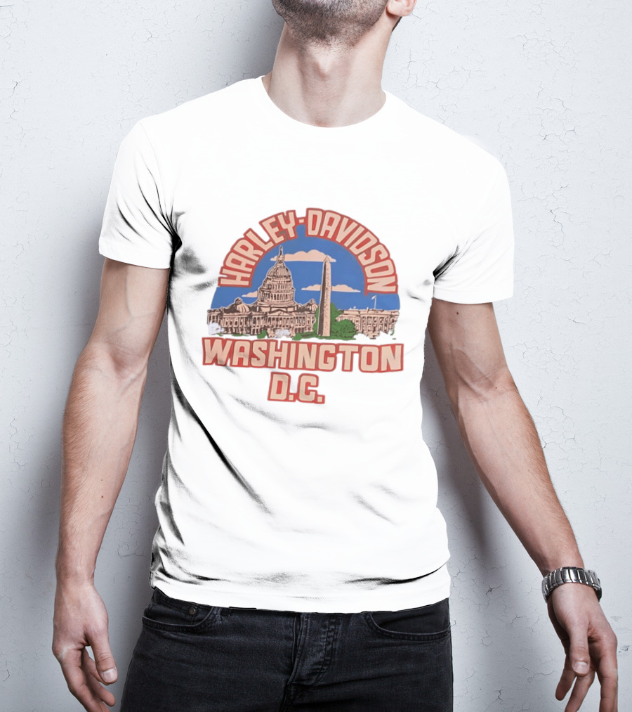 Harley Davidson Washington DC Capitol Washington Monument T-Shirt