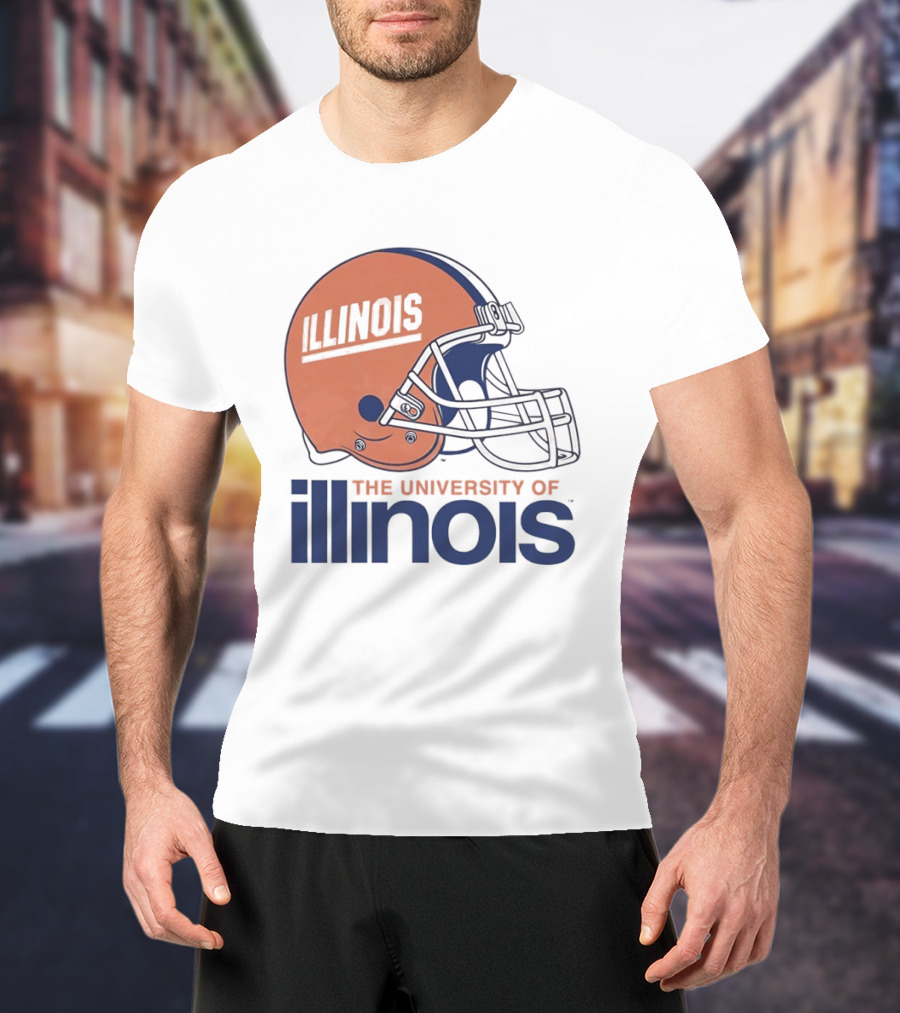 Illinois Football Helmet University Of Illinois Team Spirit T-Shirt
