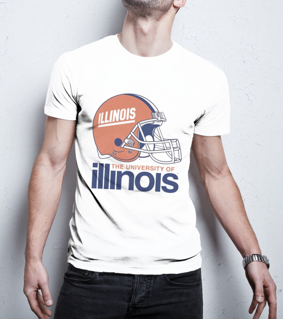 Illinois Football Helmet University Of Illinois Team Spirit T-Shirt