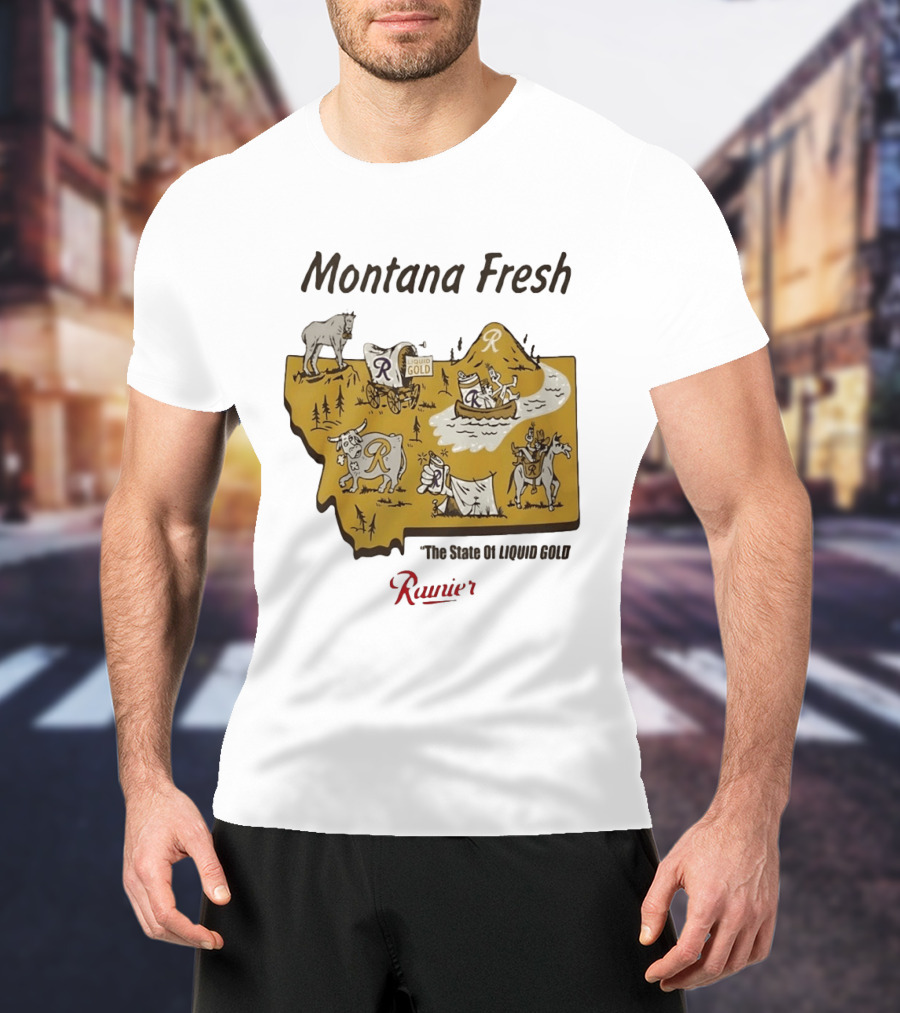 Rainier Montana Fresh The State Of Liquid Gold Liquid Gold T-Shirt