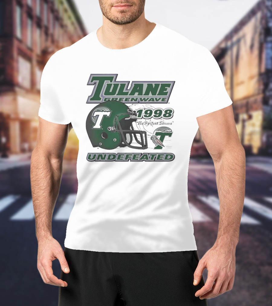 Tulane Green Wave 1998 Undefeated Perfect Season Helmet Pelican T-Shirt