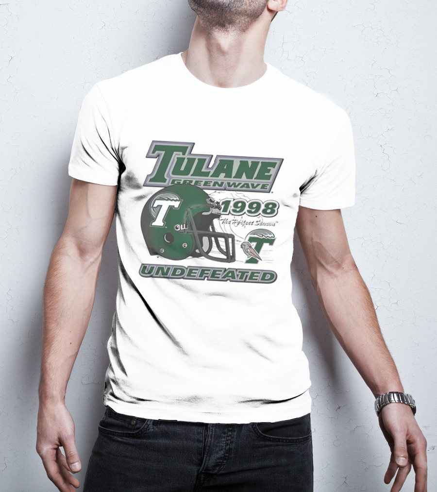 Tulane Green Wave 1998 Undefeated Perfect Season Helmet Pelican T-Shirt