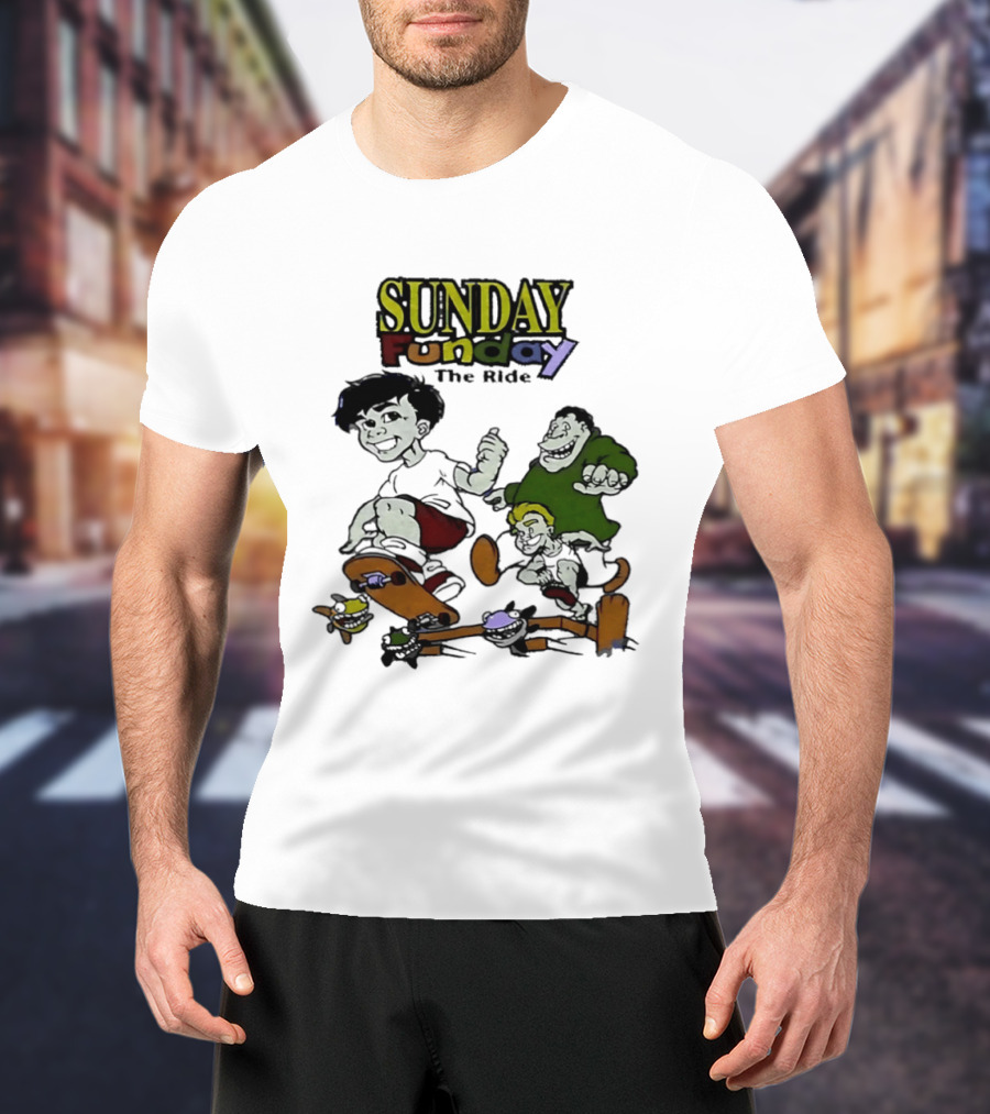 SUNDAY Funday The Ride Skateboarding Adventure Kids T-Shirt