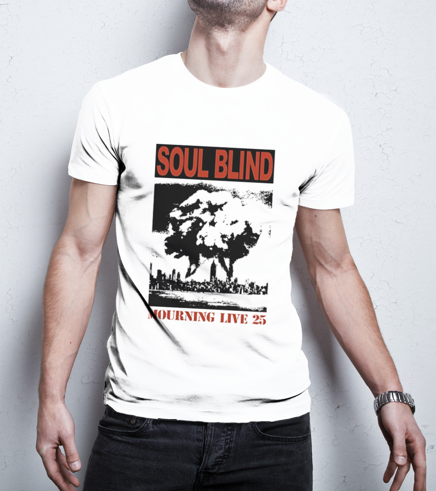 Soul Blind Mourning Live 25 Mushroom Cloud Explosion Over City Skyline T-Shirt