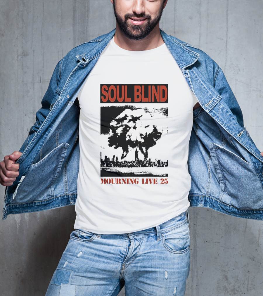 Soul Blind Mourning Live 25 Mushroom Cloud Explosion Over City Skyline T-Shirt