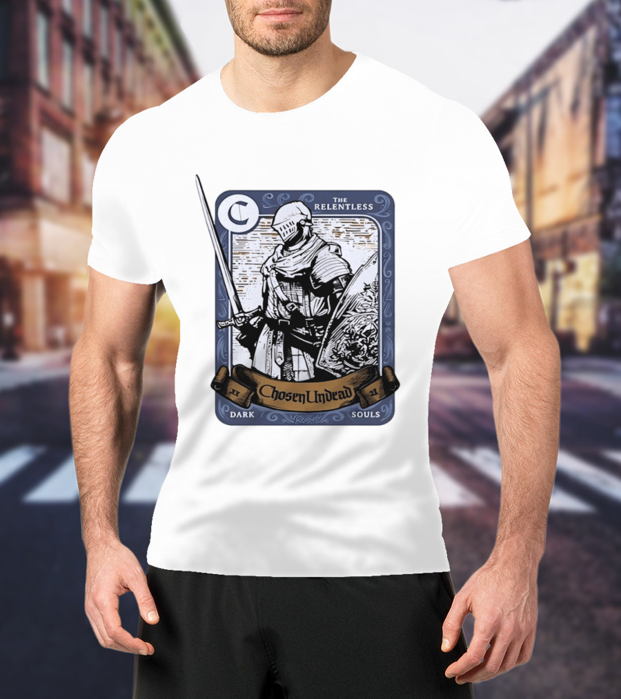 Chosen Undead The Relentless Dark Souls Knight Trading Card T-Shirt
