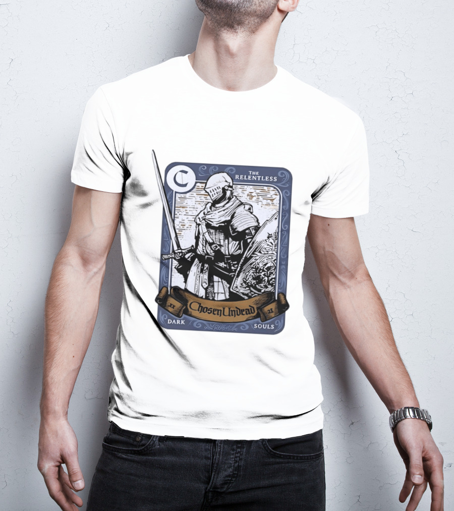 Chosen Undead The Relentless Dark Souls Knight Trading Card T-Shirt