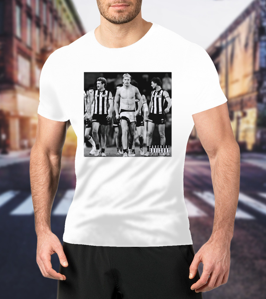 Collingwood Magpies Players Parental Advisory Explicit Frampton AFL Football Team Australia T-Shirt