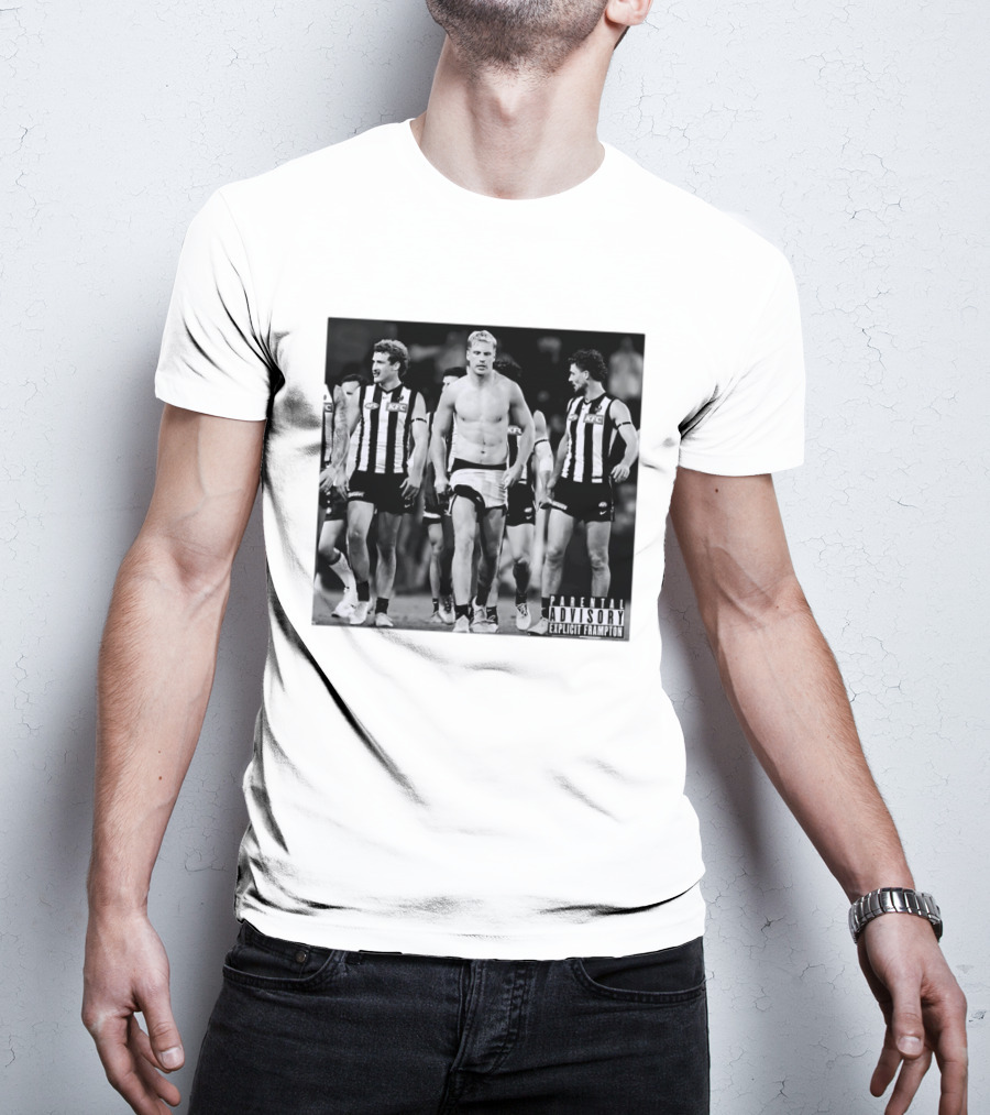 Collingwood Magpies Players Parental Advisory Explicit Frampton AFL Football Team Australia T-Shirt