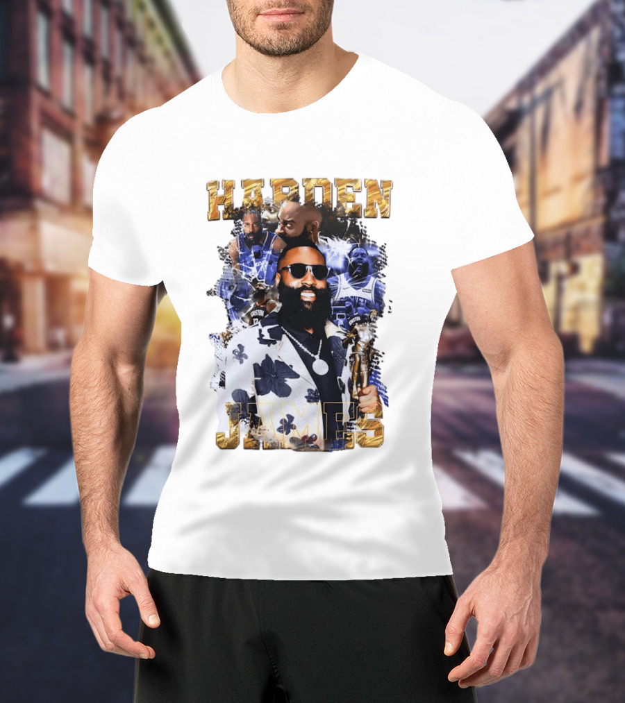 James Harden Houston Rockets NBA Legend Collage T-Shirt