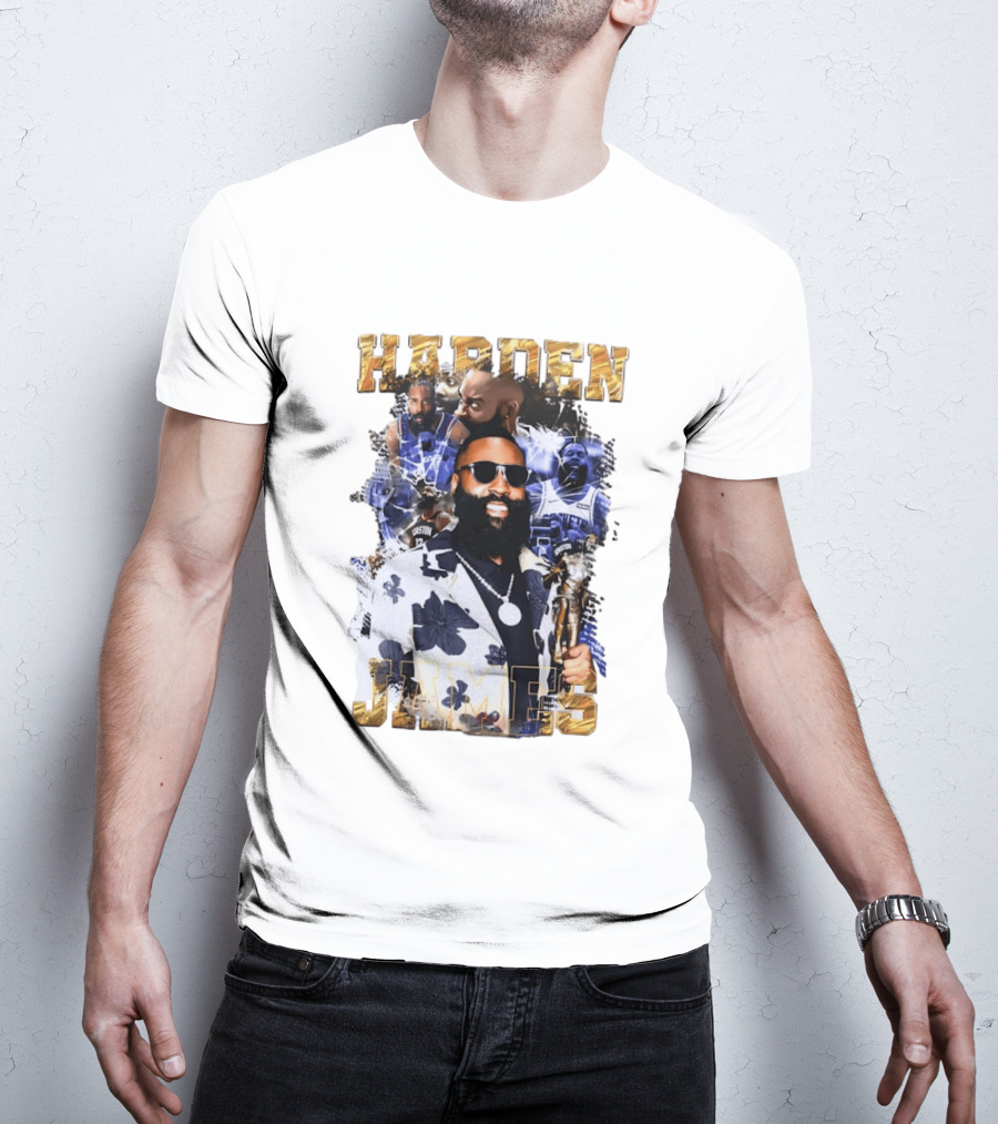 James Harden Houston Rockets NBA Legend Collage T-Shirt