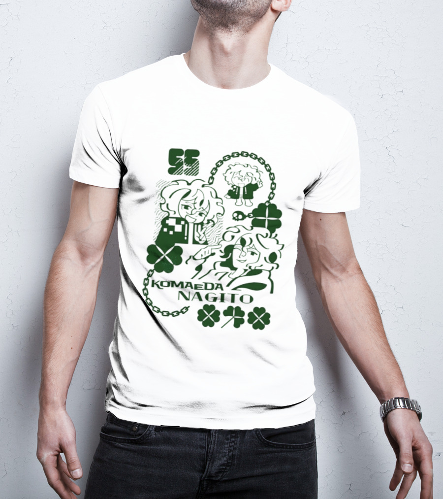 Komaeda Nagito Cute Clover Chain T-Shirt