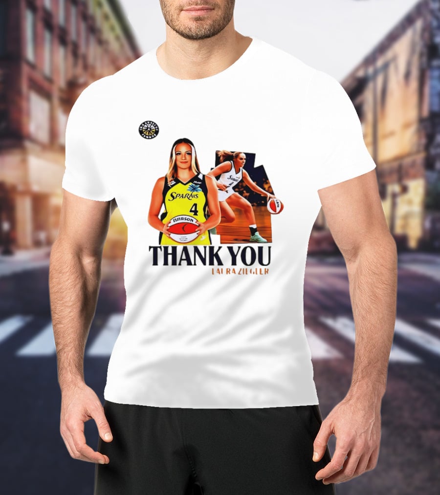 Sparais Laura Ziegler Thank You Basketball #4 Sports T-Shirt
