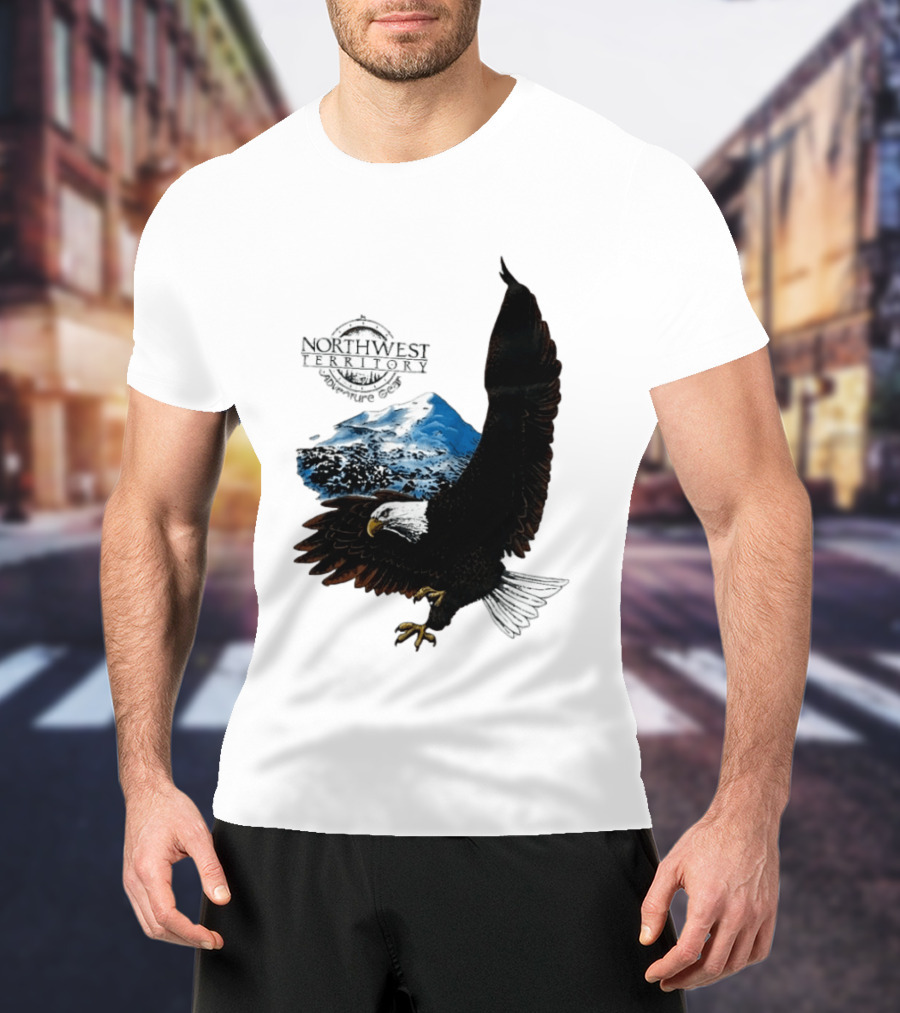 Northwest Territory Adventure Eagle Majestic Mountain Scene T-Shirt