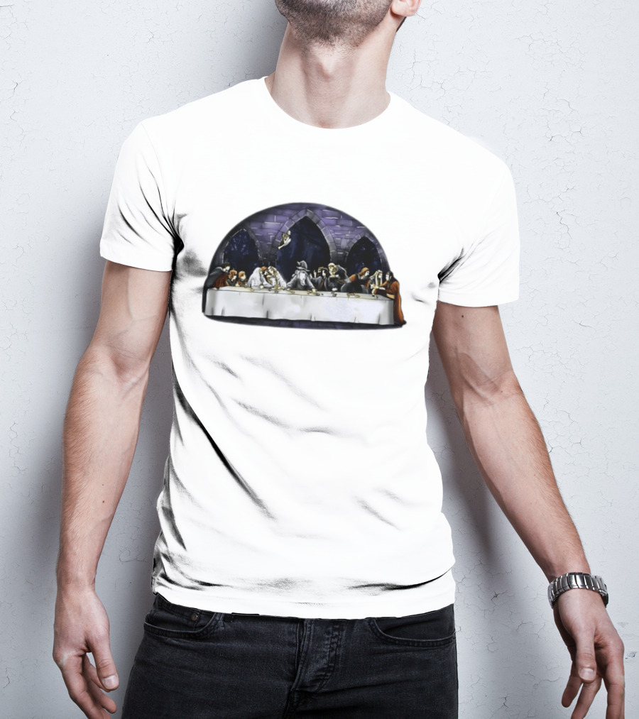 The Last Supper Wizard Hobbits Fellowship Characters Gandalf Table Scene T-Shirt