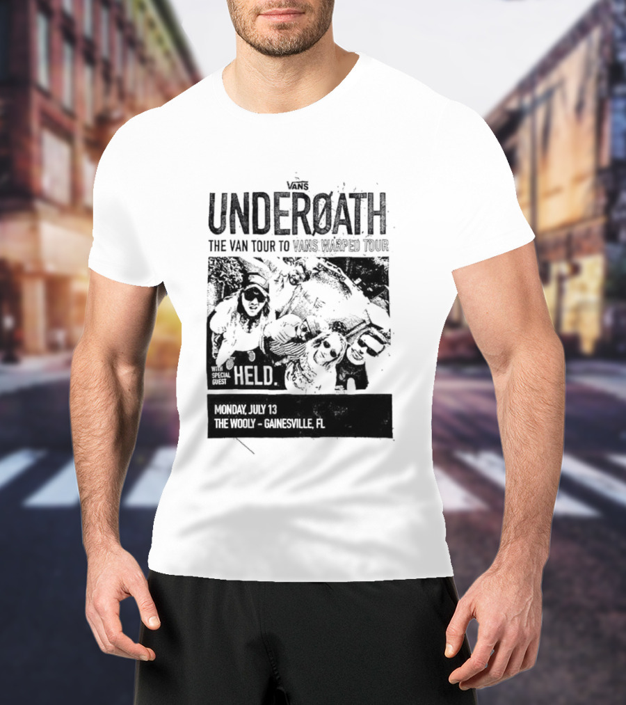 Underoath The Van Tour To 2026 Warped Tour Monday July 13 The Wooly Gainesville FL T-Shirt