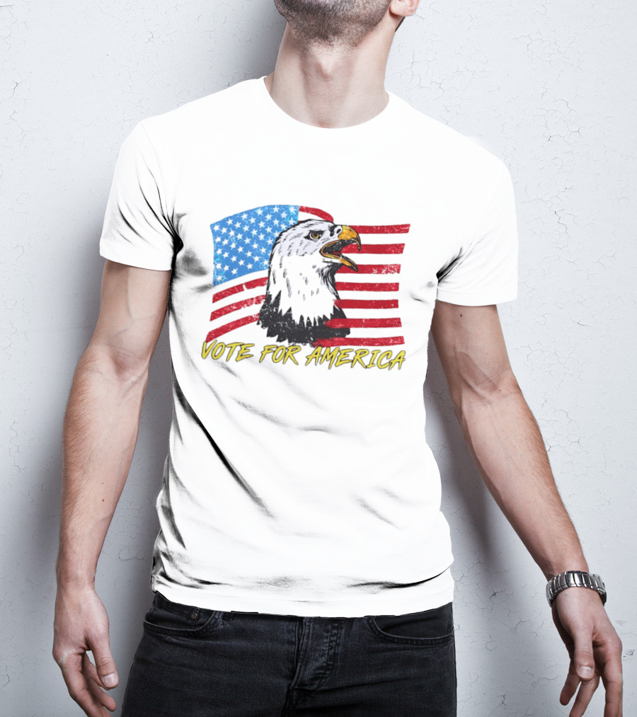 Vote For America Bald Eagle American Flag Stars And Stripes T-Shirt