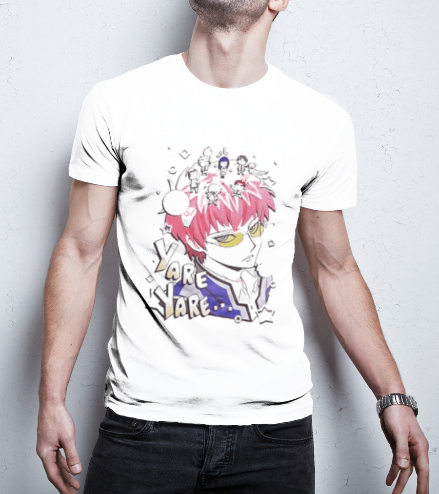 Yare Yare Saiki Kusuo The Disastrous Life Of Saiki K Anime Character Pink Hair Psykickers T-Shirt