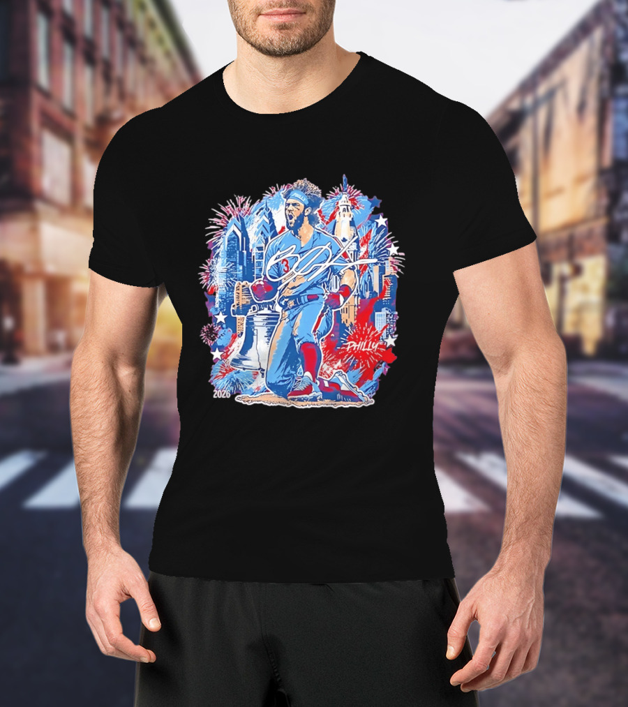 Bryce Harper Philly 2026 Liberty Bell Fireworks Celebration T-Shirt