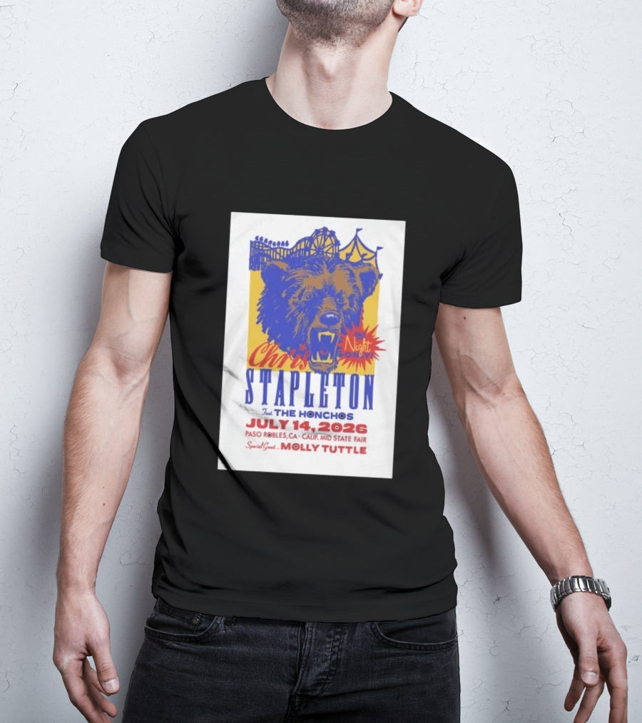 Chris Stapleton Live Concert Paso Robles CA July 14 2026 Featuring The Honchos Special Guest Molly Tuttle T-Shirt