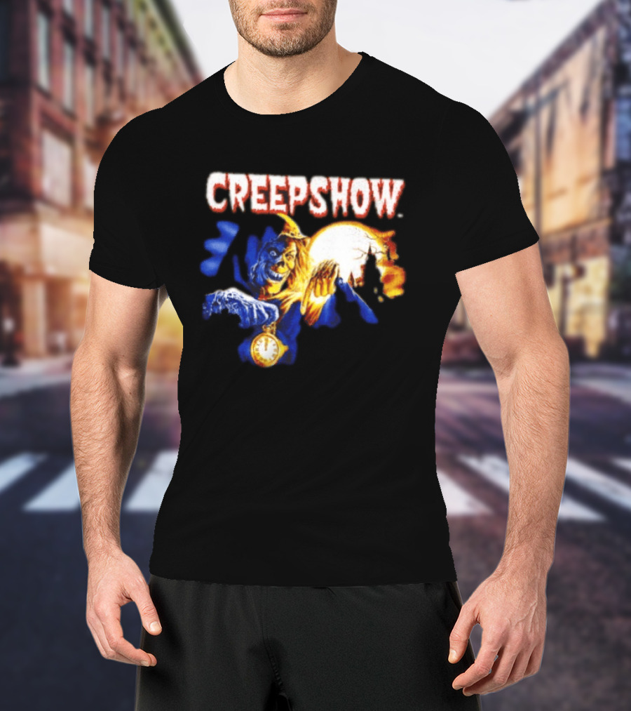 Creepshow Skeleton Holding Pocket With Horror Movie T-Shirt