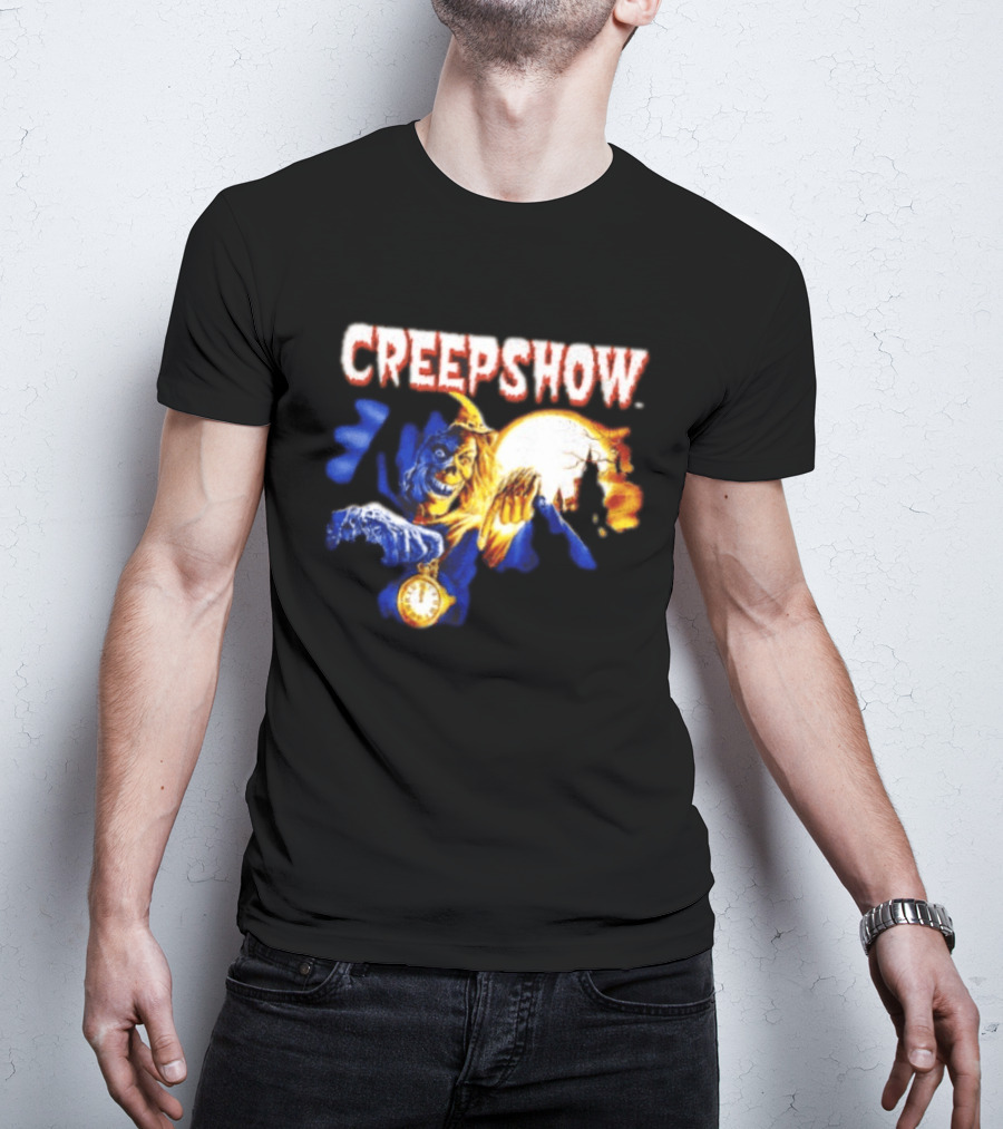 Creepshow Skeleton Holding Pocket With Horror Movie T-Shirt