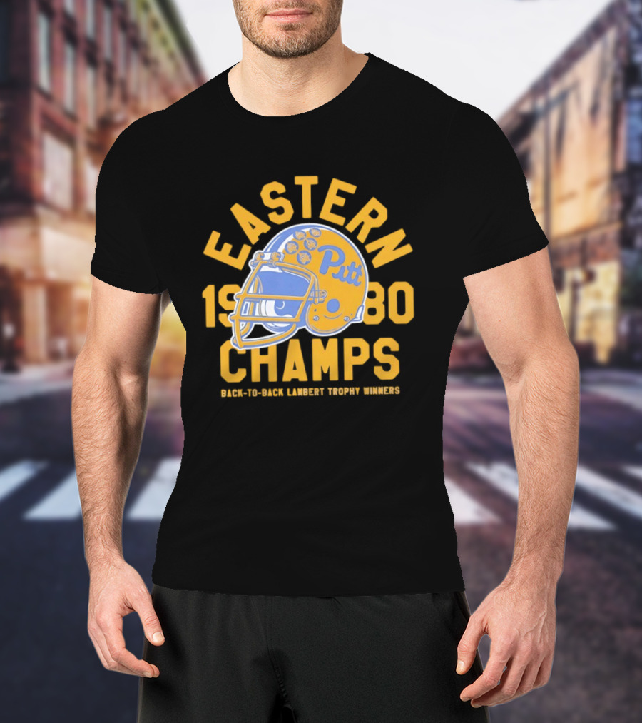Eastern 1980 Champs Pitt Back To Back Lambert Trophy Winners Football Helmet T-Shirt
