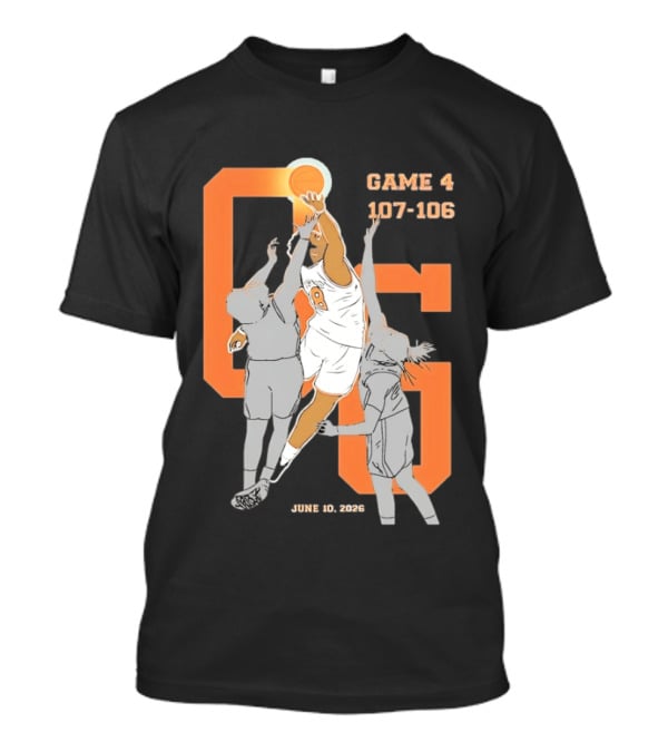 Game 4 107 106 June 10 2026 Basketball Player Dunk Action T-Shirt