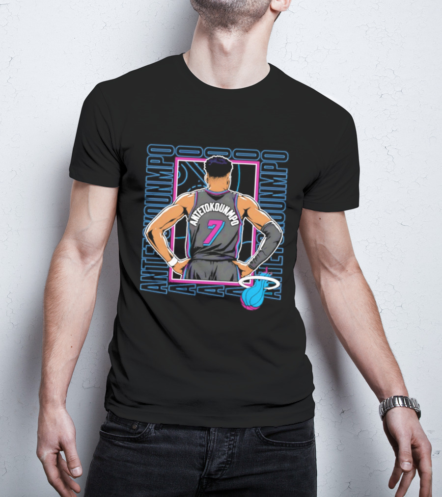 Antetokounmpo Miami Heat Vice Heat 7 Basketball T-Shirt