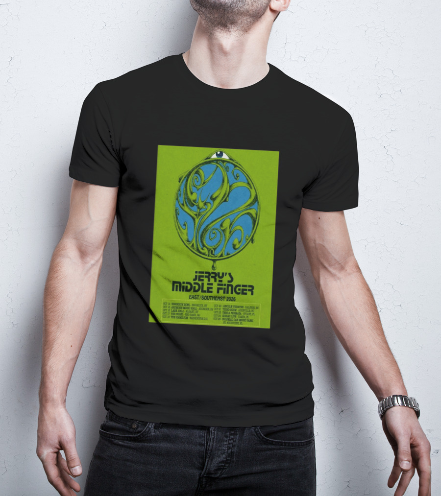 Jerry's Middle Finger East Southeast 2026 Tour Dates With Artistic Eye T-Shirt
