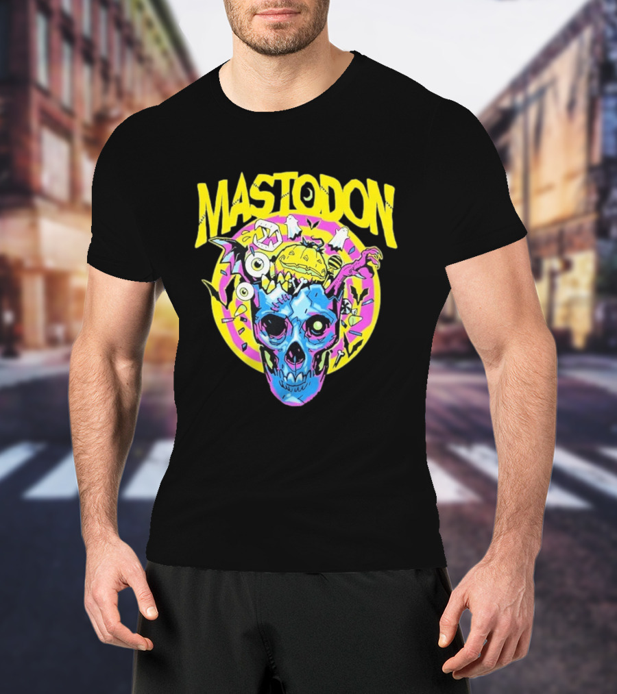 Mastodon Samhain Splosion Skull Halloween Pumpkin Bat Horn Eyeball Explosion T-Shirt