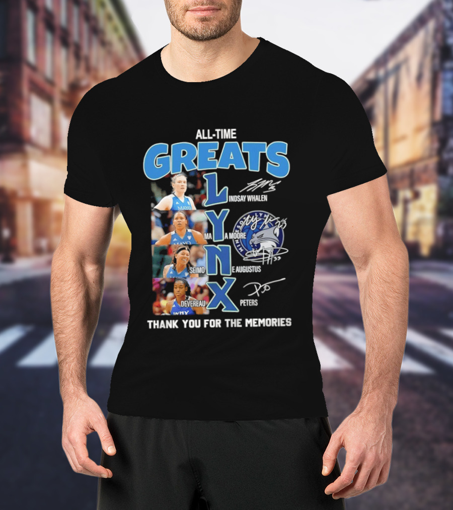 Minnesota Lynx All Time Greats Thank You For The Memories Signatures T-Shirt