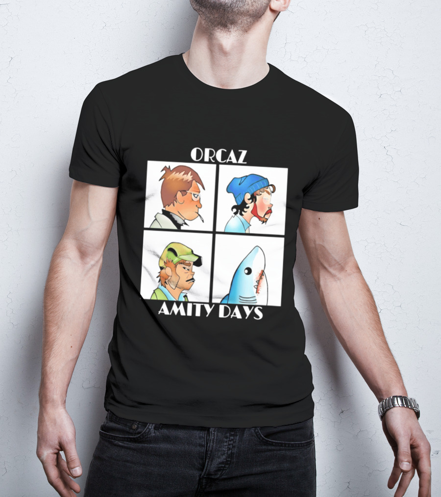 Orcaz Amity Days Four Grid Shark Bite Album Cover T-Shirt