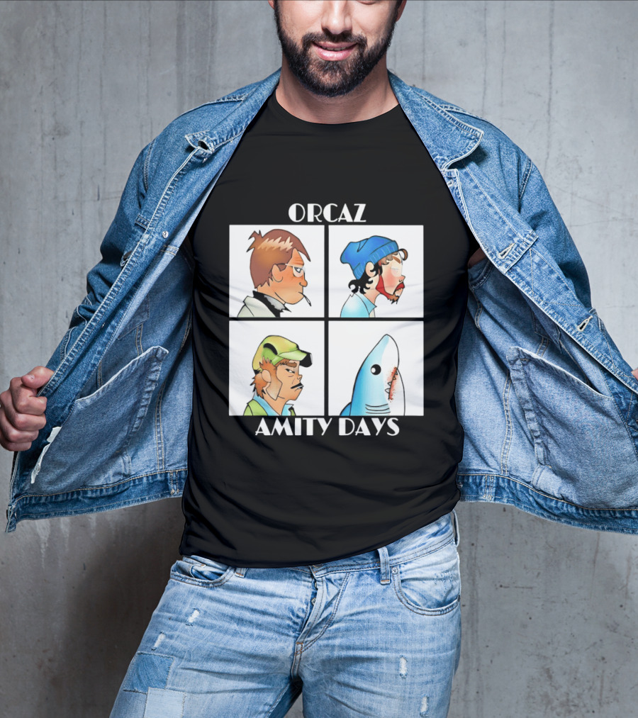 Orcaz Amity Days Four Grid Shark Bite Album Cover T-Shirt